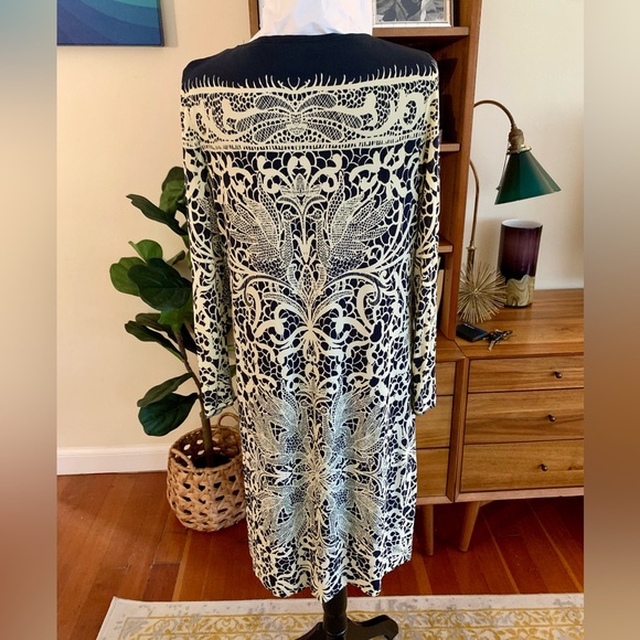 Nicole Miller Artelier Navy/Cream Dress Size 8 - Picture 3 of 7